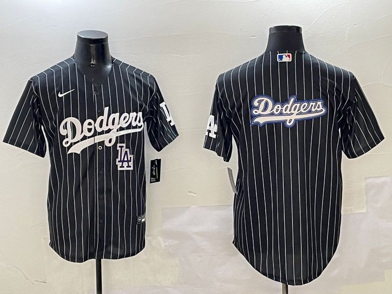 Men Los Angeles Dodgers Blank Black Stripe Jointly Name 2025 Nike MLB Jersey style 40->los angeles dodgers->MLB Jersey